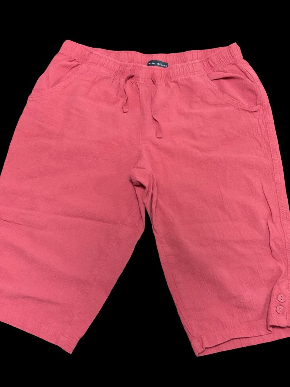 👗5/$25 - Red Elastic Waist Crinkle Capri Pant w/ Tie